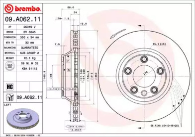 Тормозной диск A.B.S. 09.A062.11