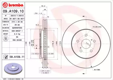 Тормозной диск A.B.S. 09.A109.11