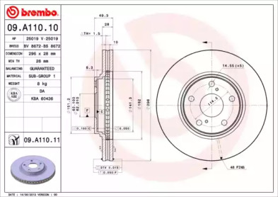 Тормозной диск A.B.S. 09.A110.10