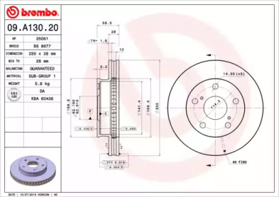 Тормозной диск A.B.S. 09.A130.20