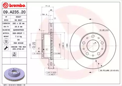 Тормозной диск A.B.S. 09.A235.20