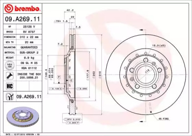 Тормозной диск A.B.S. 09.A269.11