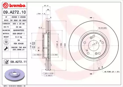 Тормозной диск A.B.S. 09.A272.11