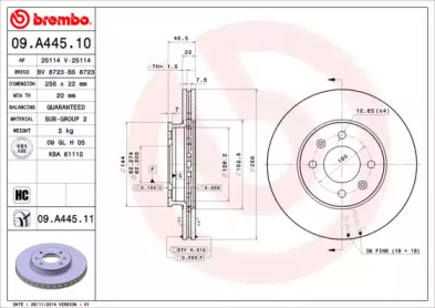 Тормозной диск A.B.S. 09.A445.10