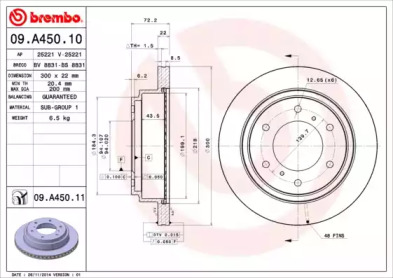 Тормозной диск A.B.S. 09.A450.10