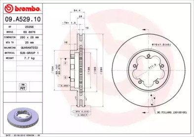 Тормозной диск A.B.S. 09.A529.10