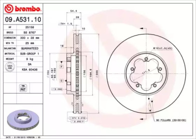 Тормозной диск A.B.S. 09.A531.10