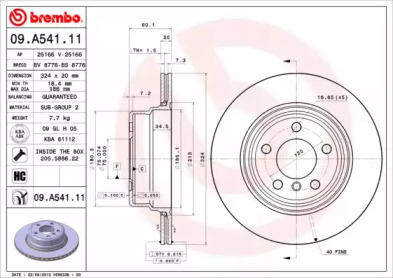 Тормозной диск A.B.S. 09.A541.11