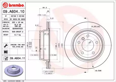 Тормозной диск A.B.S. 09.A604.11