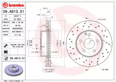 Тормозной диск A.B.S. 09.A613.51