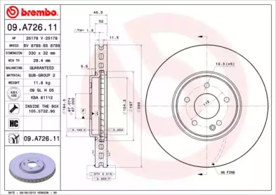 Тормозной диск A.B.S. 09.A726.11