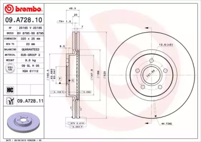 Тормозной диск A.B.S. 09.A728.11