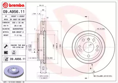 Тормозной диск A.B.S. 09.A956.11