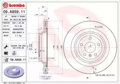 Тормозной диск A.B.S. 09.A959.11