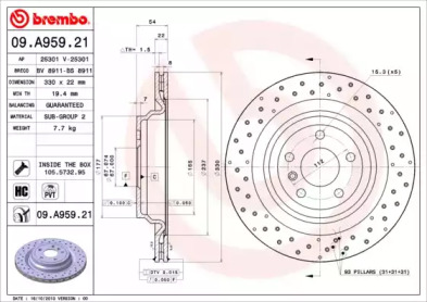 Тормозной диск A.B.S. 09.A959.21