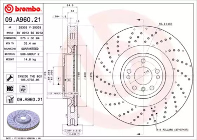 Тормозной диск A.B.S. 09.A960.21