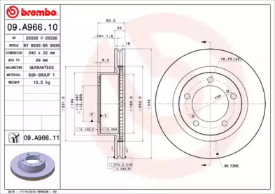 Тормозной диск A.B.S. 09.A966.11