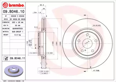 Тормозной диск A.B.S. 09.B046.11