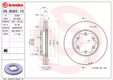 Тормозной диск A.B.S. 09.B063.10