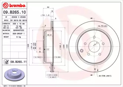 Тормозной диск A.B.S. 09.B265.11