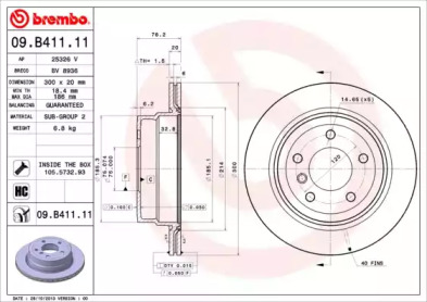 Тормозной диск A.B.S. 09.B411.11