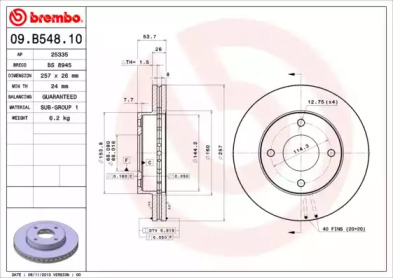 Тормозной диск A.B.S. 09.B548.10