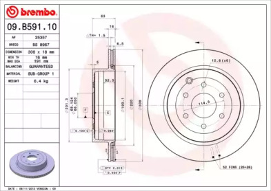 Тормозной диск A.B.S. 09.B591.10