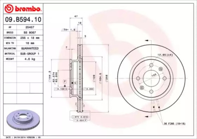 Тормозной диск A.B.S. 09.B594.10