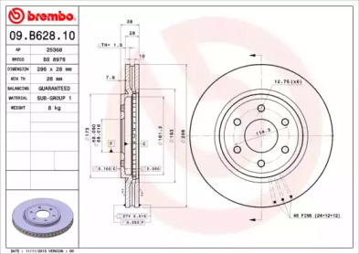 Тормозной диск A.B.S. 09.B628.10