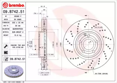 Тормозной диск A.B.S. 09.B742.51