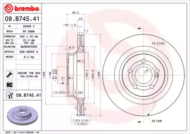 Тормозной диск A.B.S. 09.B745.41