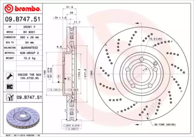 Тормозной диск A.B.S. 09.B747.51