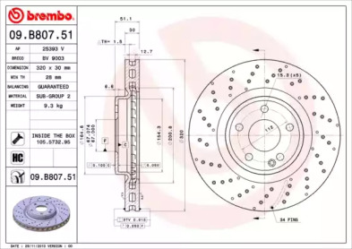 Тормозной диск A.B.S. 09.B807.51