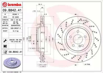 Тормозной диск A.B.S. 09.B842.41