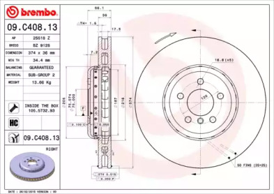 Тормозной диск A.B.S. 09.C408.13