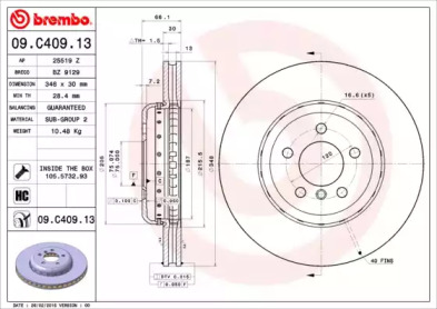 Тормозной диск A.B.S. 09.C409.13