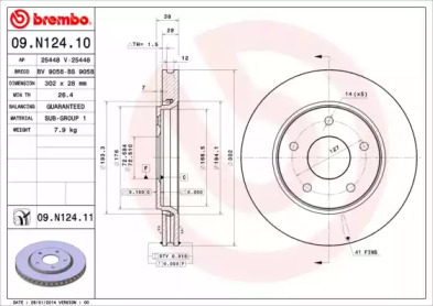 Тормозной диск A.B.S. 09.N124.11