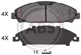 Комплект тормозных колодок, дисковый тормоз A.B.S. 35156