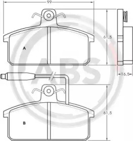 Комплект тормозных колодок A.B.S. 36146/1