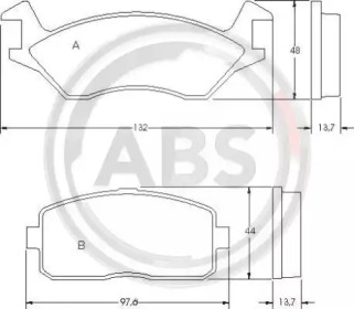 Комплект тормозных колодок A.B.S. 36154