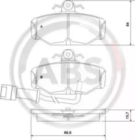 Комплект тормозных колодок A.B.S. 36170