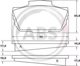 Комплект тормозных колодок A.B.S. 36284