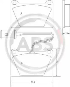 Комплект тормозных колодок A.B.S. 36449