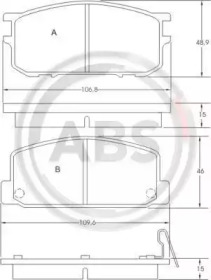 Комплект тормозных колодок A.B.S. 36477