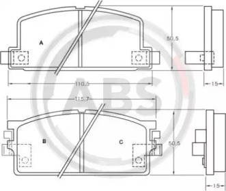 Комплект тормозных колодок A.B.S. 36499