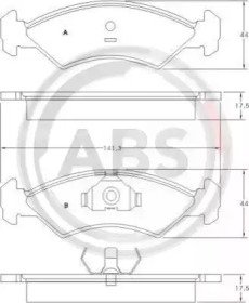 Комплект тормозных колодок A.B.S. 36534