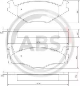 Комплект тормозных колодок A.B.S. 36536