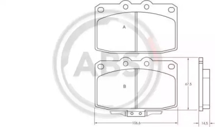 Комплект тормозных колодок A.B.S. 36625