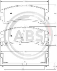 Комплект тормозных колодок A.B.S. 36674