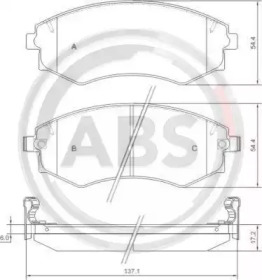 Комплект тормозных колодок A.B.S. 36717